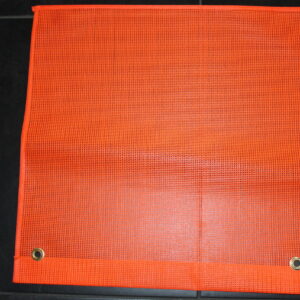 Product Photo of Mesh Flags. The mesh flag is coloured orange and has two eyes.
