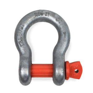 Rig-It screw pin shackle product displayed WLL 8 1/2t. the screw pin shackle has a peach coloured pin