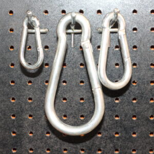 Canyon Rigging Product photo of Snap Links. three snap links of different sizes are displayed on a product wall.