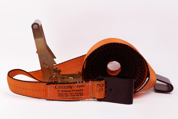 2" Canyon Tuff Winch Strap with Ratchet and Flat hook.