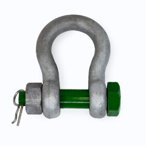 product photo of G-4163 Green Pin Bow Shackle BN front view. It is a bolt style shackle.