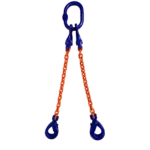 Product photo of a2 leg-grade 100 chain bridle sling with self-locking hooks with Self-Locking Hooks.