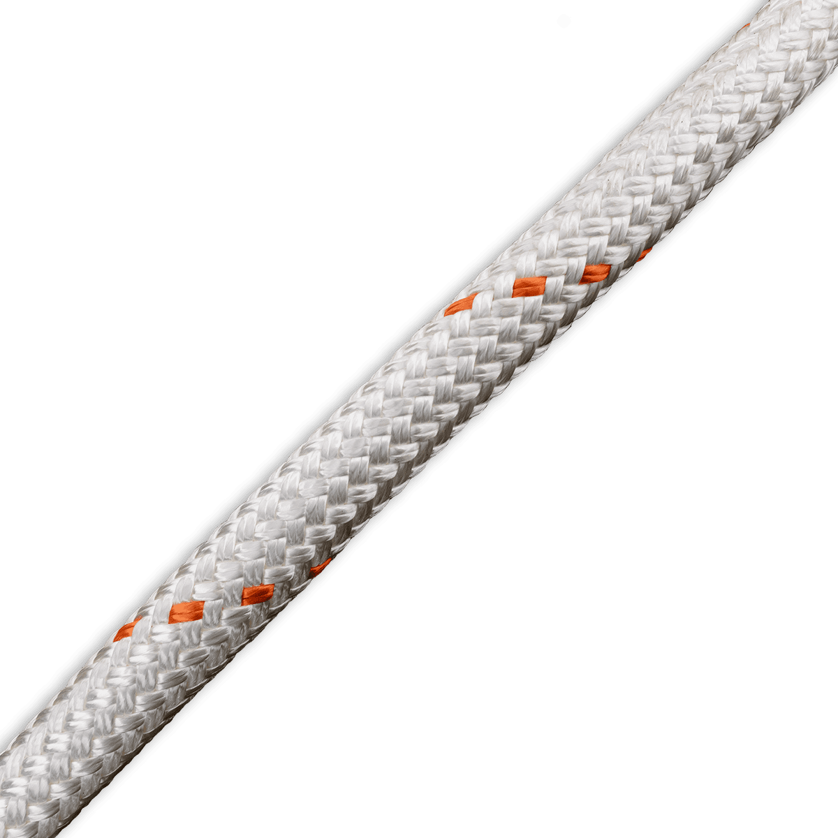 Product photo of Canyon Rigging Double Braided Rope. It is rolled up and white ready to be measured and cut.