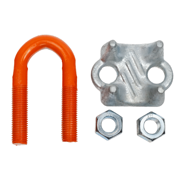 This photo depicts a product photo of Wire Rope Clip dismantled and ready to use