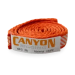 Canyon Rigging Personal Anchor Sling Product Photo. THe product is rolled into a small cylinder.
