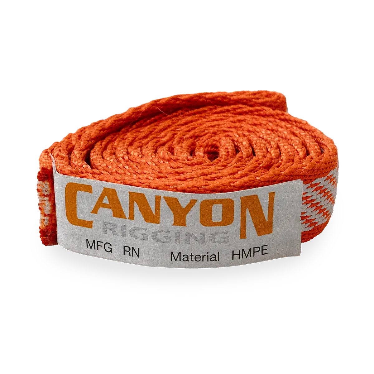 Canyon Rigging Personal Anchor Sling Product Photo. THe product is rolled into a small cylinder.