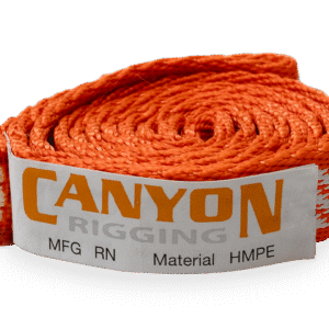 Canyon Rigging Personal Anchor Sling Product Photo. THe product is rolled into a small cylinder.
