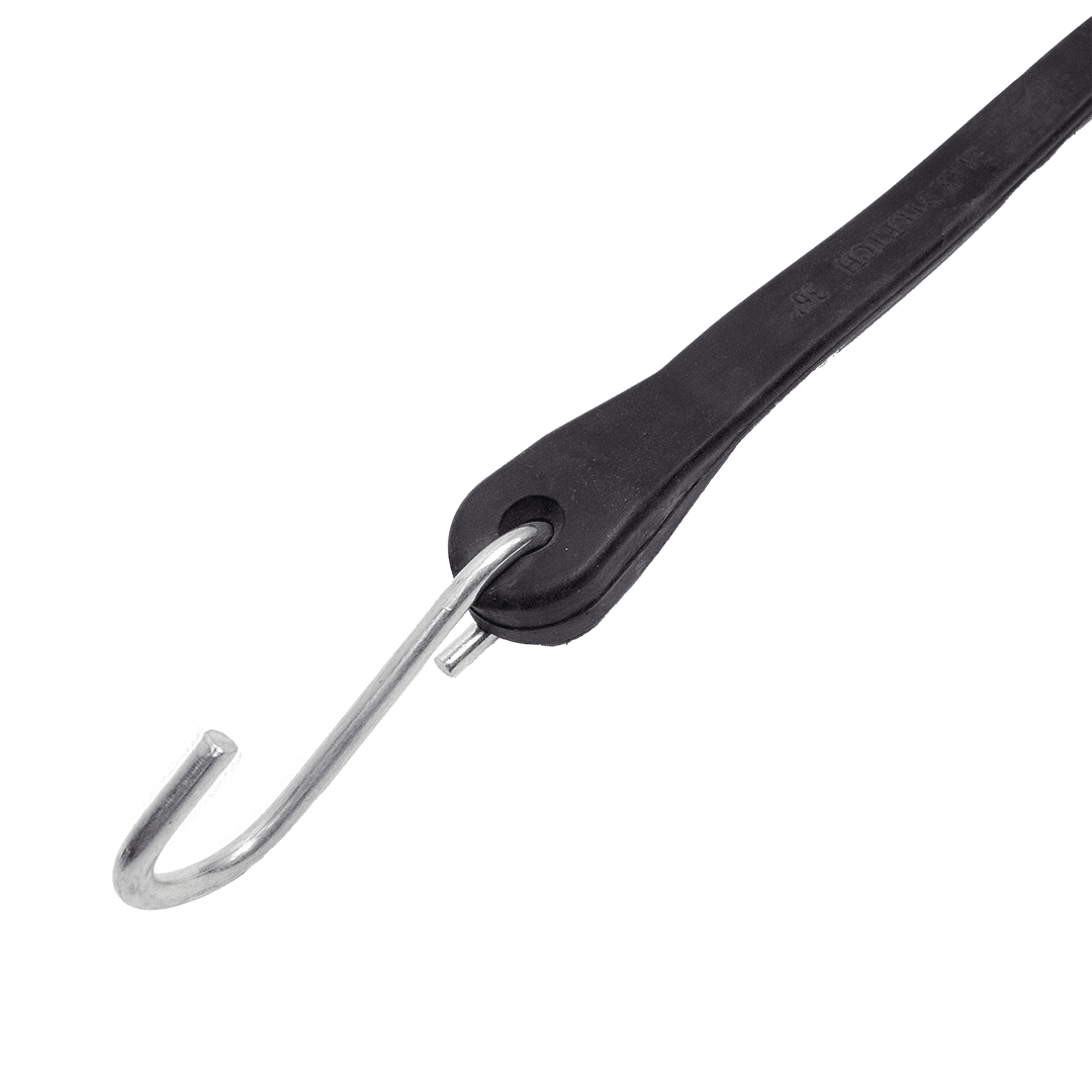 Canyon Rigging product photo of a bungee cord. This photo focuses on the hook