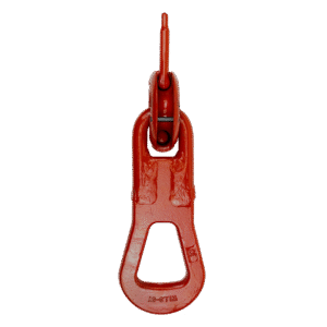 Canyon Rigging product photo of a concrete lifting clutch. this concrete clutch is facing the front and is colour a slight red orange.