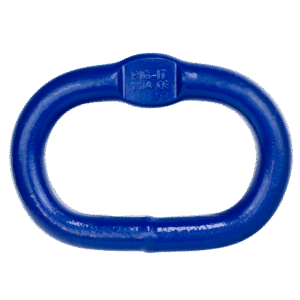 Rig-It master link product photo. The master link is a deep blue has a slight edge highlight.