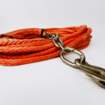 Canyon Rigging Product Photo of log wrapper with grab hook. This photo is a detail shot of the grab hook, which is a grade 70 and high quality.