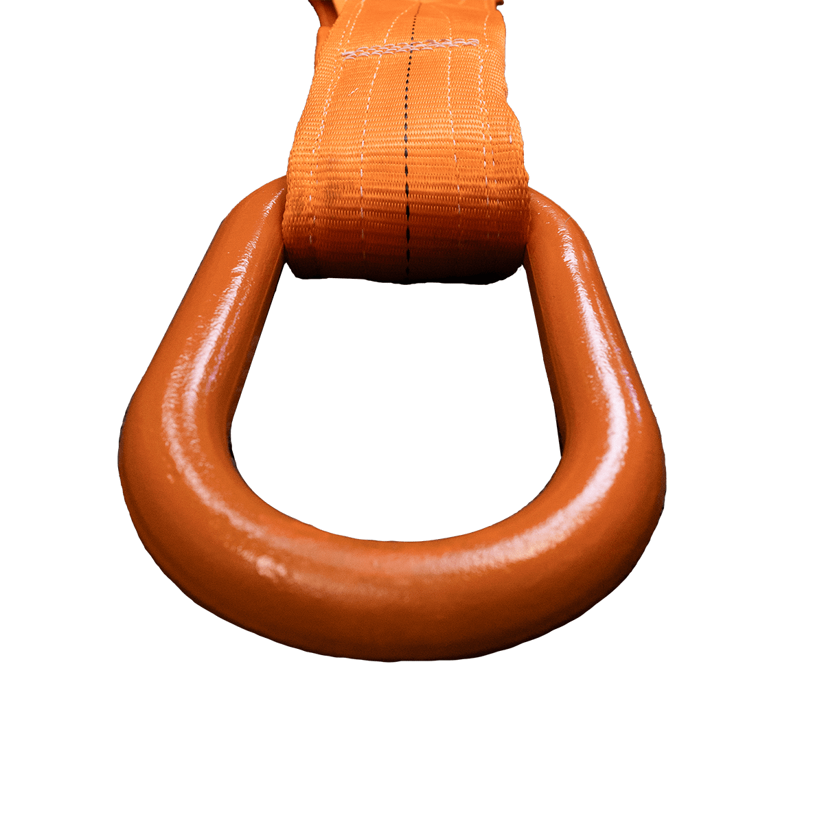 Canyon Rigging Product photo of a 12 inch tow strap with master link with a focus on the master link.