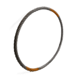 Canyon Rigging product photo of a endless grommet wire rope sling. This is a side profile view.