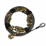 Canyon Rigging product photo of a wire rope log wrapper with thimble eye and grab hook.