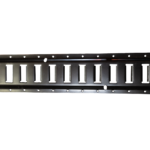 Canyon Rigging Product photo of a powder coated black E-track.