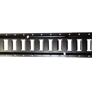 Canyon Rigging Product photo of a powder coated black E-track.