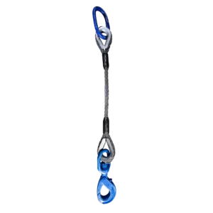 1-Leg Wire Rope Lifting Bridle with positive lock hook.