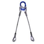 Canyon Rigging product photo of a 2 leg wire rope lifting bridle.