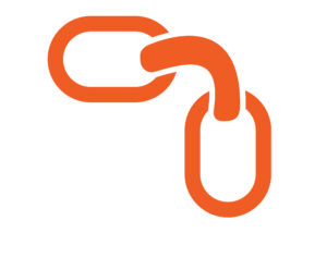 This is a vector image of a bent link in chain rigging.