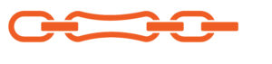 This is a vector image of a chain where the middle link of the chain is stretching.
