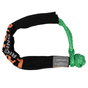 Canyon Rigging product photo of a green 5/16" soft shackle.