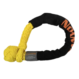Canyon Rigging product photo of a yellow 1/2" soft shackle.