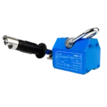 Canyon Rigging Lifting Magnet product photo. The magnet is blue and is seen from the front.