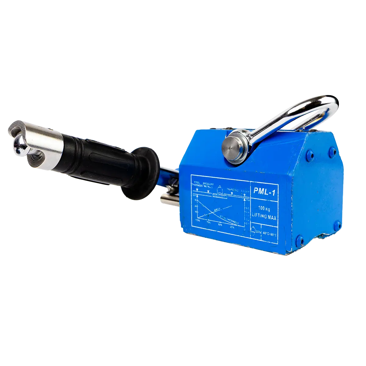 Canyon Rigging Lifting Magnet product photo. The magnet is blue and is seen from the front.