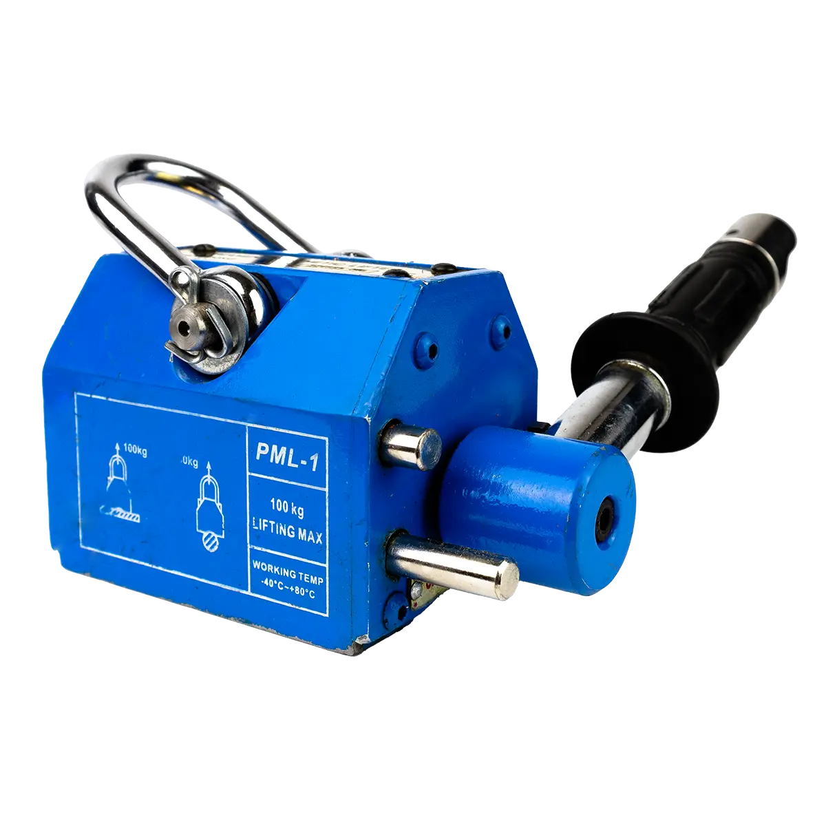 Canyon Rigging Lifting Magnet product photo. The magnet is blue and is seen from the back.